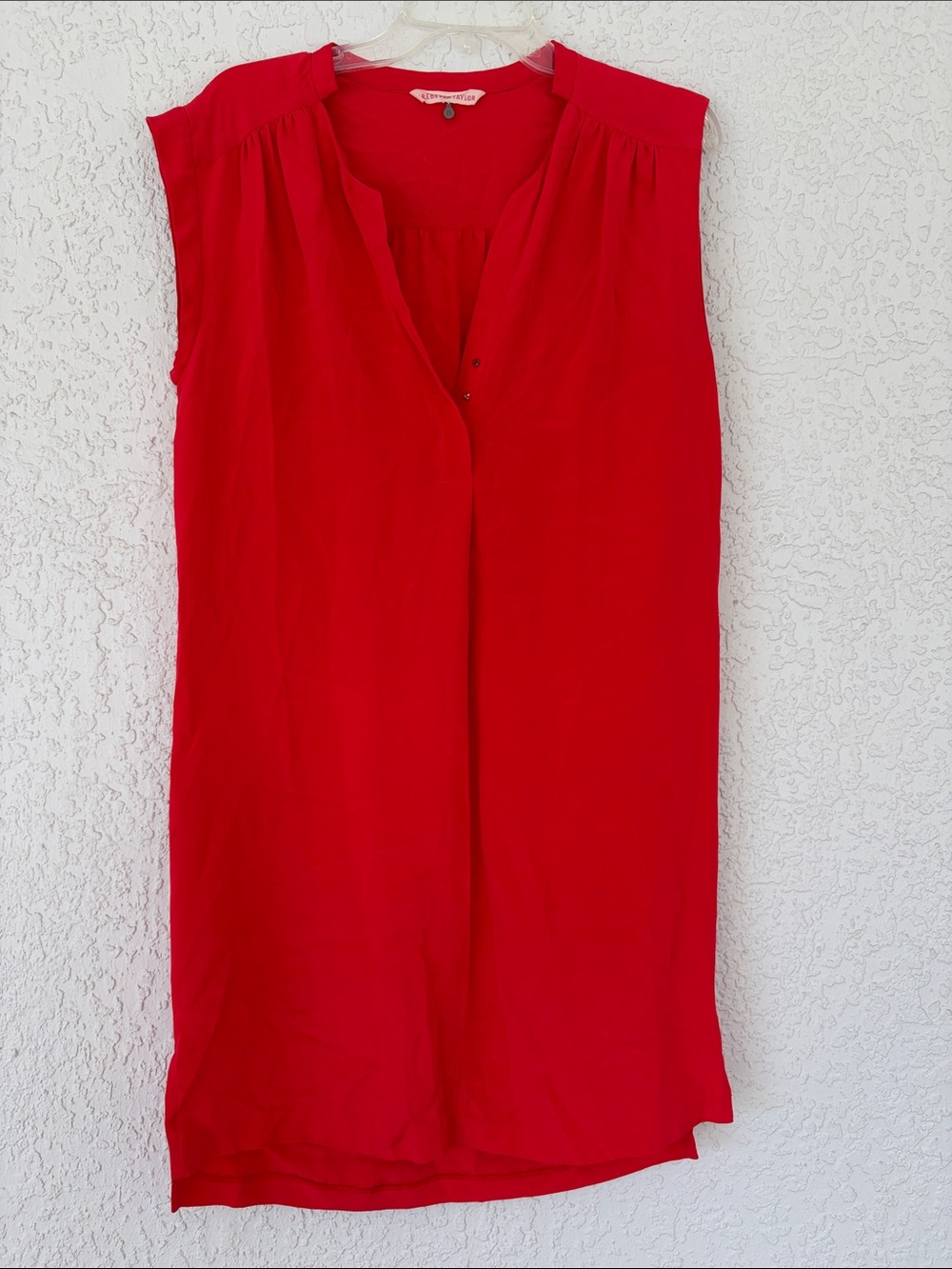 Rebecca Taylor Bright Red silk Sleeveless Dress size 8